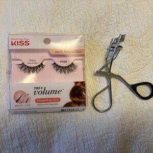 Kiss True Volume Eyelashes in "Ritzy" NWT and NIB and Revlon Eyelash Curler